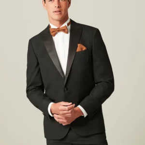 Black Tailored Fit Tuxedo Suit Jacket